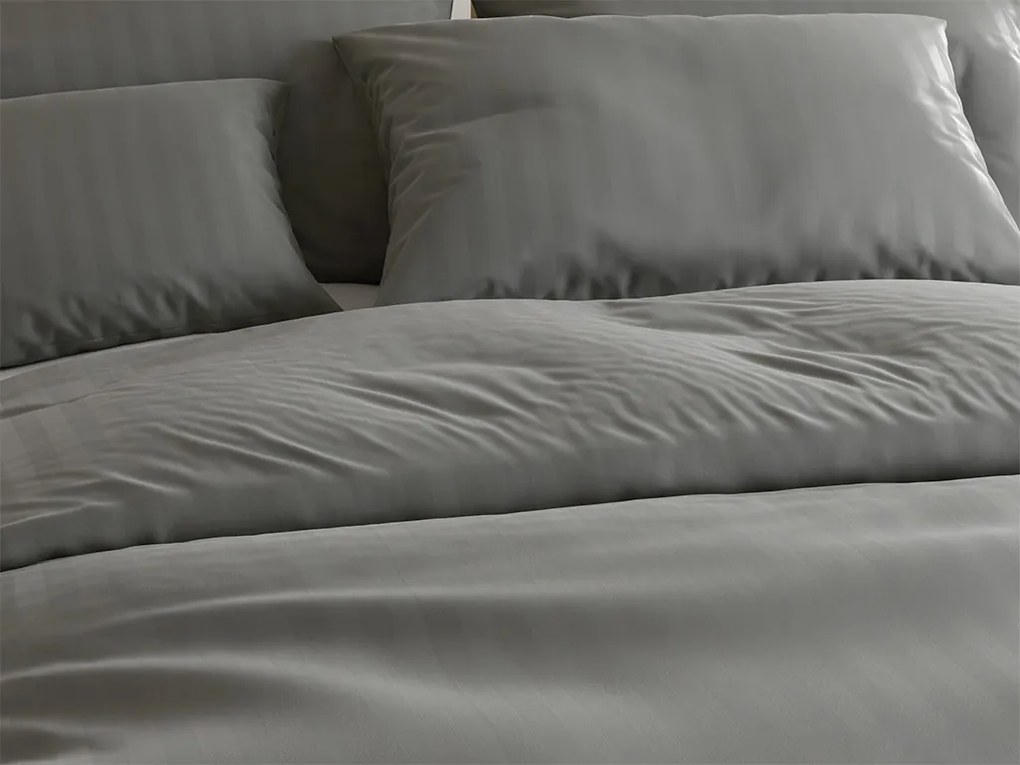 PrzytulneMieszkanie.pl PrzytulneMieszkanie.pl Hotelowa pościel z mikrofibry JASMINE PURE szare - pasek 2 cm, kieszeń hotelowa Rozmiar pościeli: 70 x 90 cm | 140 x 200 cm