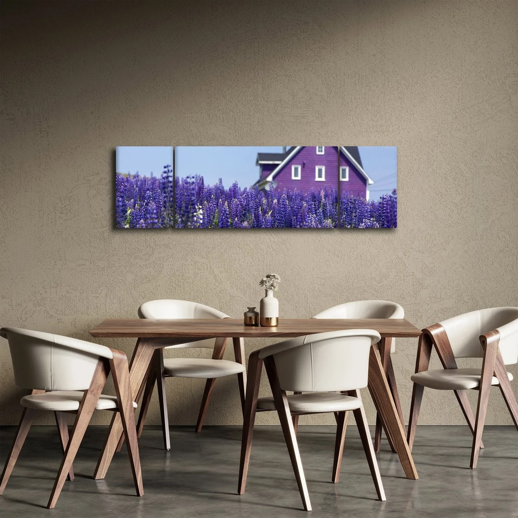 Obraz lawendowego pola (170x50 cm)