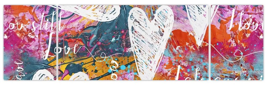 Obraz - Serce na abstrakcyjnym tle (170x50 cm)
