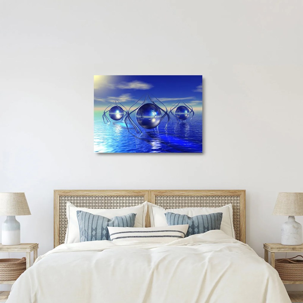 Obraz na szkle abstrakcji - woda (70x50 cm)