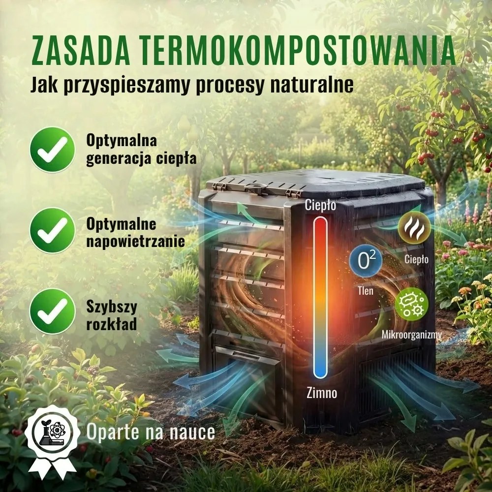 Kompostownik ogrodowy - Compogreen 800 l czarny Prosperplast