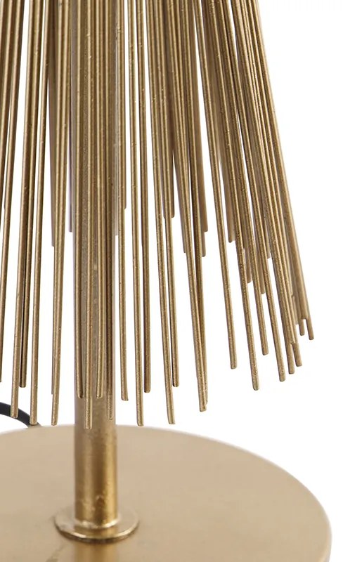 Rustykalna lampa stołowa mosiądz - Broom Rustykalny / Vintage Oswietlenie wewnetrzne