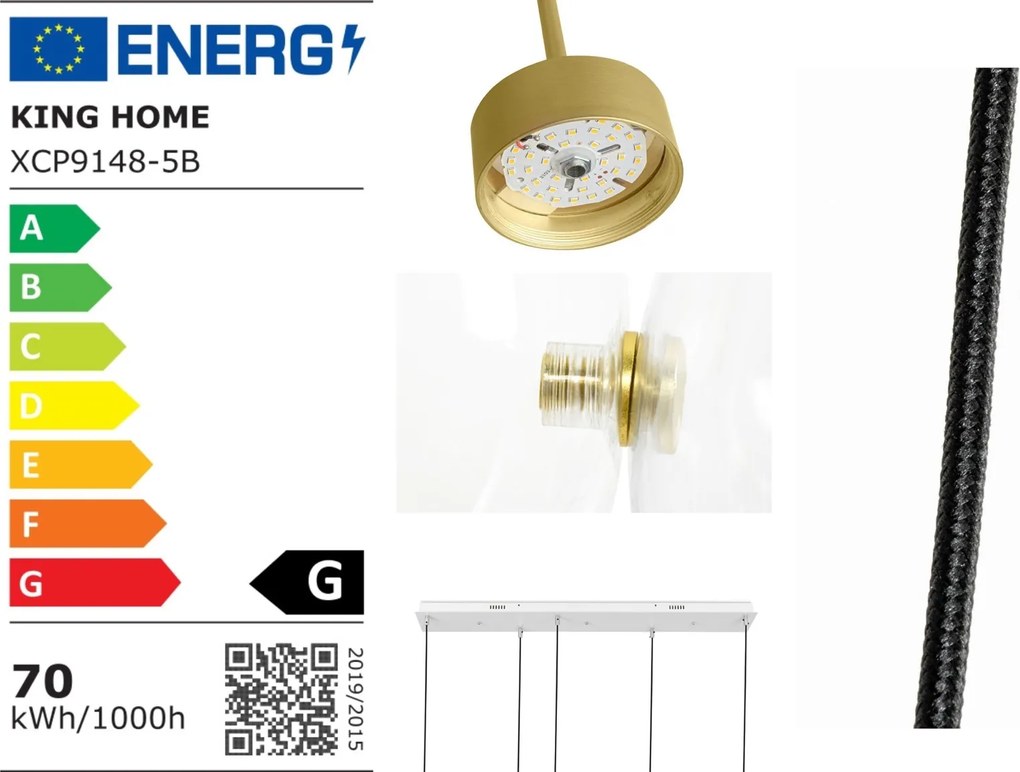 Lampa wisząca ze szklanymi kloszami Capri Line 5