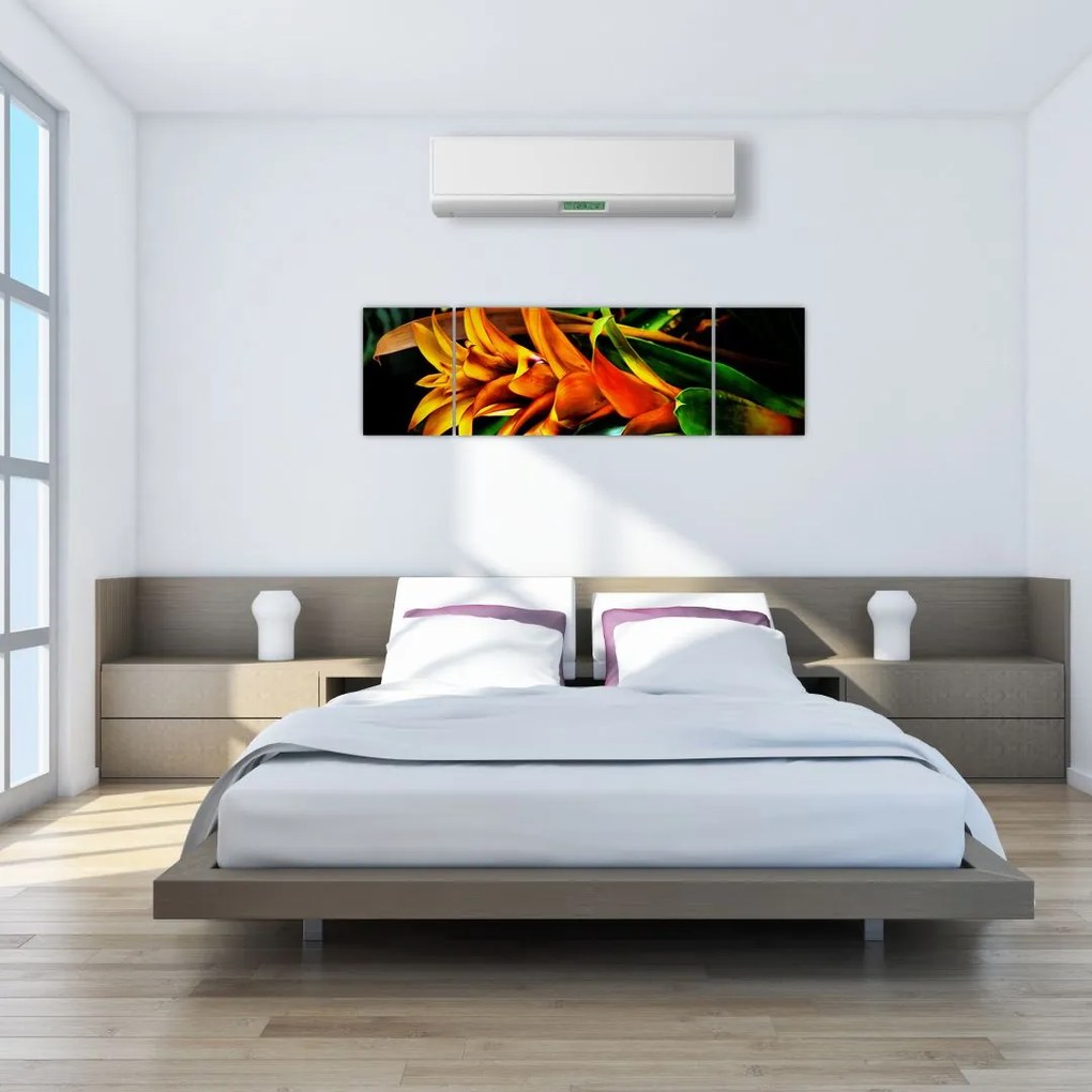 Obraz pomarańczowego kwiatu (170x50 cm)