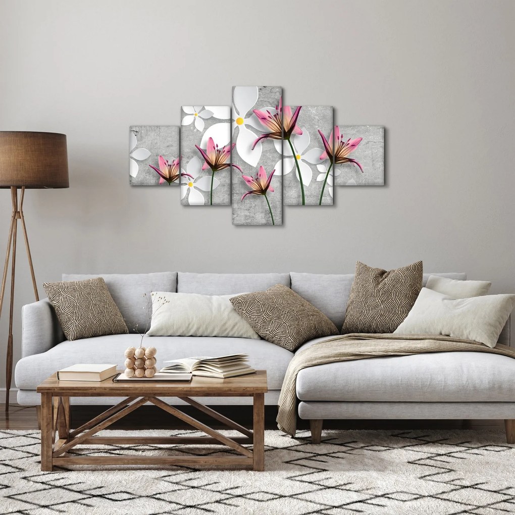 Obraz kwiatowej abstrakcji (125x70 cm)