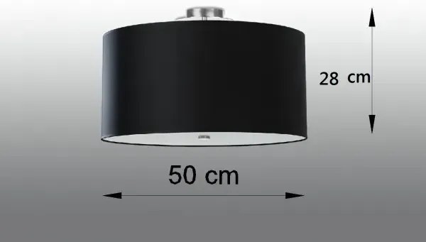 Czarny okrągły nowoczesny plafon 50 cm - EX665-Olafi