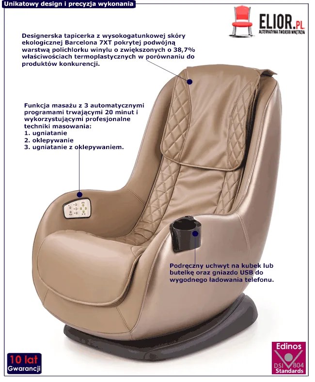 Beżowy fotel z masażem Z1-R42