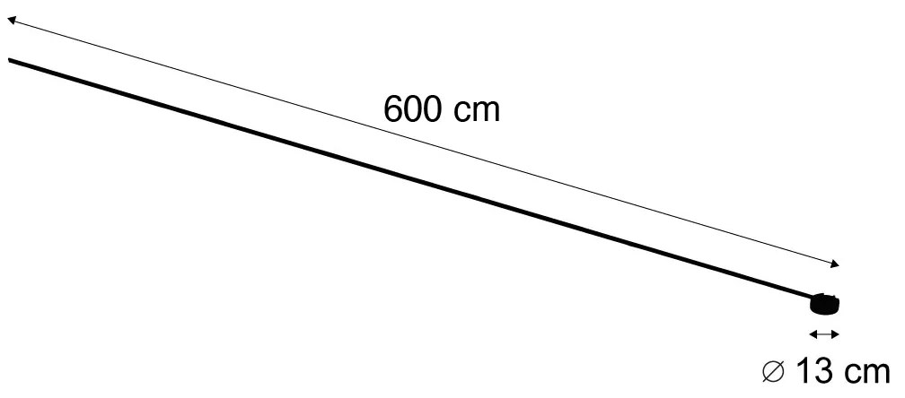 Nowoczesny system oświetlenia szynowego, czarny, jednofazowy, 600 cm, z okrągłym zasilaczem - Magnetic