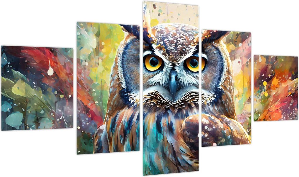 Obraz - Malowanie sowy (125x70 cm)