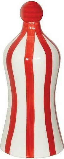Lido - Ceramiczna butelka w paski w kolorze szafranowo-czerwonym