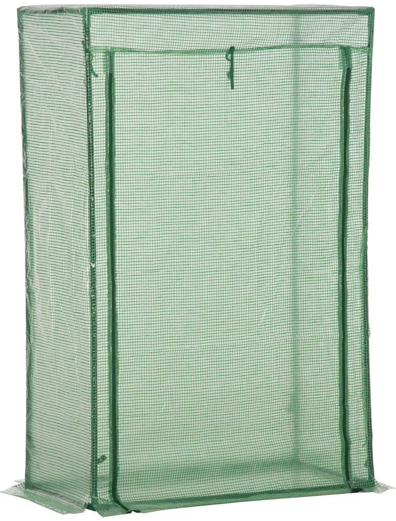 Outsunny szklarnia cieplarnia na pomidory, szklarnia ogrodowa, skrzynia z drzwiami zwijanymi stalowa zielona 100x50x150cm