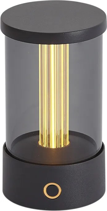 Zewnętrzna lampa stołowa czarna ładowalna z stacją ładującą IP65 - Grill