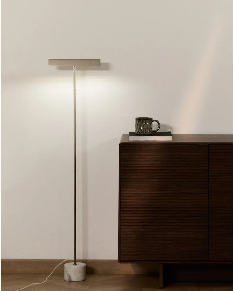 Lampa stojąca w kolorze srebra (wysokość 121 cm) Lynor – Kave Home