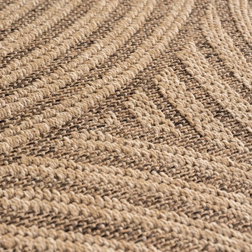 Brązowy okrągły dywan odpowiedni na zewnątrz ø 120 cm Timber 1401 – Ayyildiz Carpets