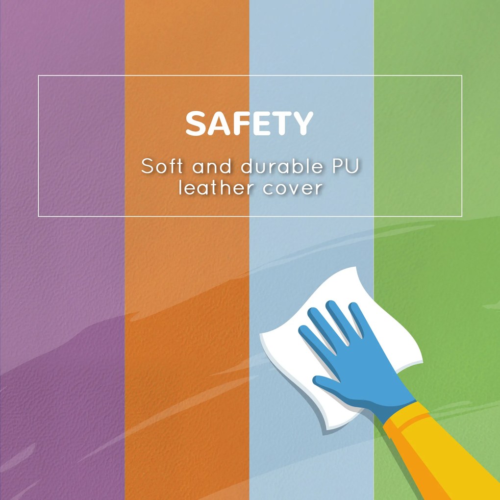 HOMCOM Zestaw miękkich klocków dla dzieci, zabawki do wspinania i pełzania, miękki materiał skóropodobny, pianka EPE, wielobarwny