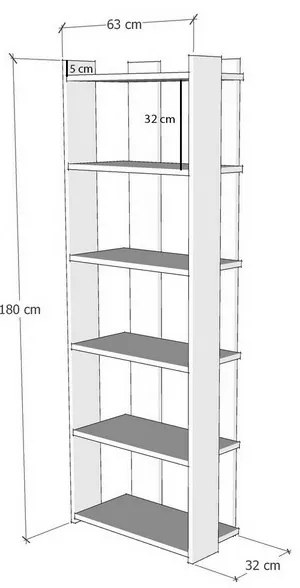 Biblioteczka Sakran White and Walnut