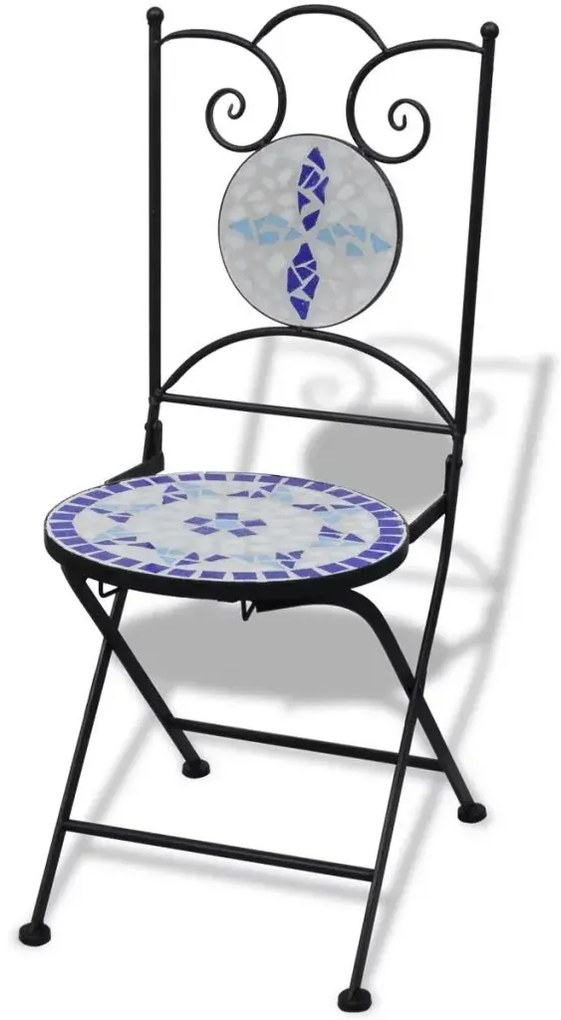 Zestaw ceramicznych krzeseł ogrodowych Zarvin - niebieski
