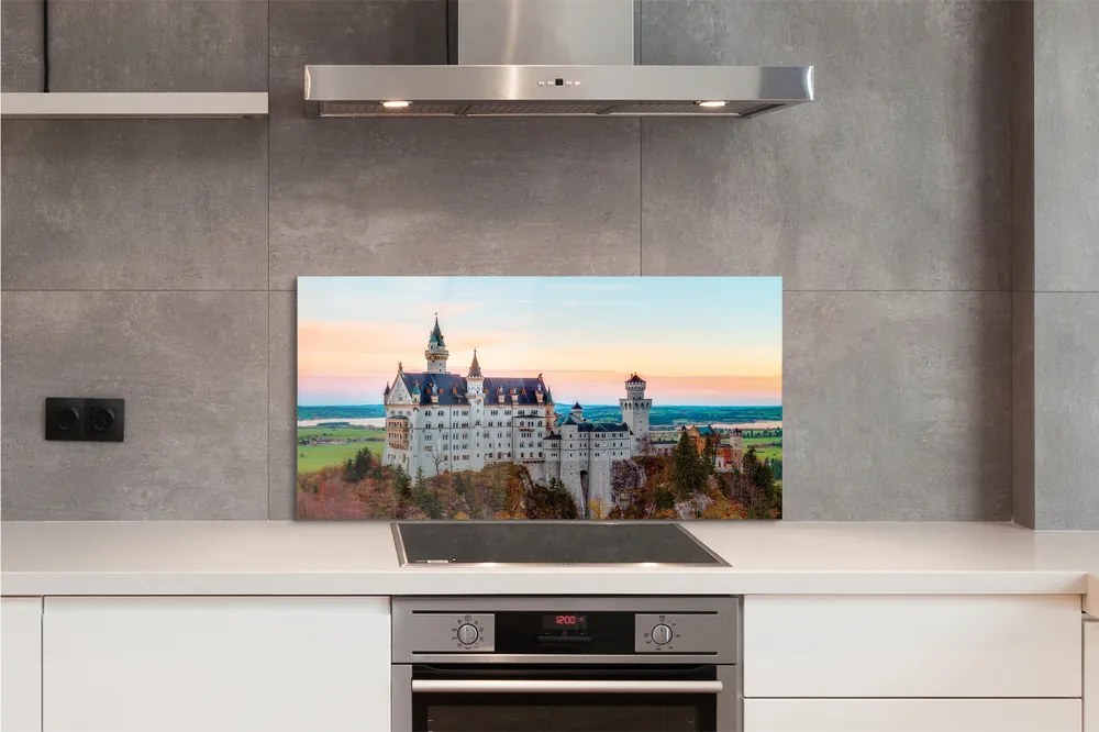 Panel Szklany Zamek w Monachium w Jesiennej Aurze