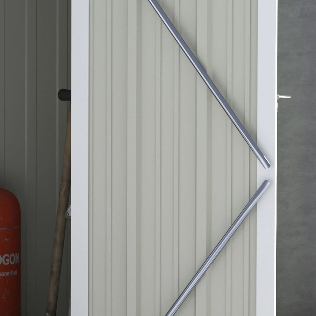 Outsunny Domek Narzędziowy Szopa Ogrodowa z Drzwiami Stal Zielony 142x84x189cm | Aosom PL