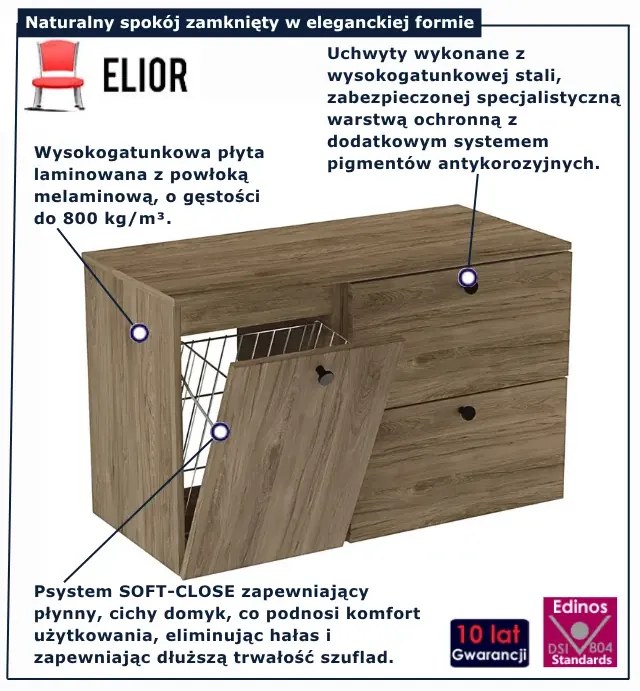 Wisząca szafka pod umywalkę ciemny orzech D0-S44