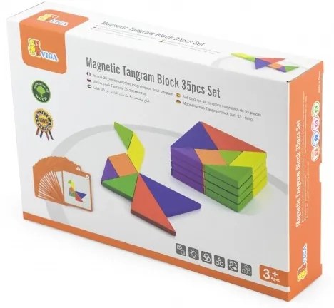 Viga tangram drewniana gra logiczna układanka klocki łamigłówka
