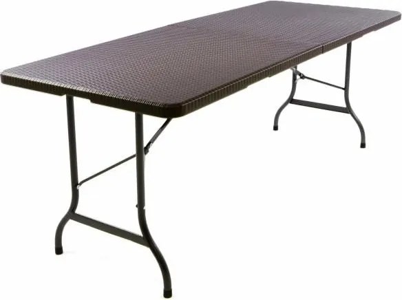 Ogrodowy stół składany z ratanowym wzorem - 180 x 75 cm