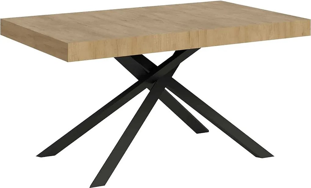 Stół rozkładany 140/224x80 cm Karida dąb naturalny nogi antracytowe