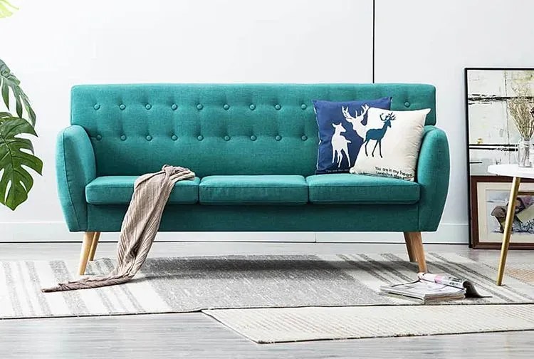 3-osobowa zielona sofa pikowana - Elia