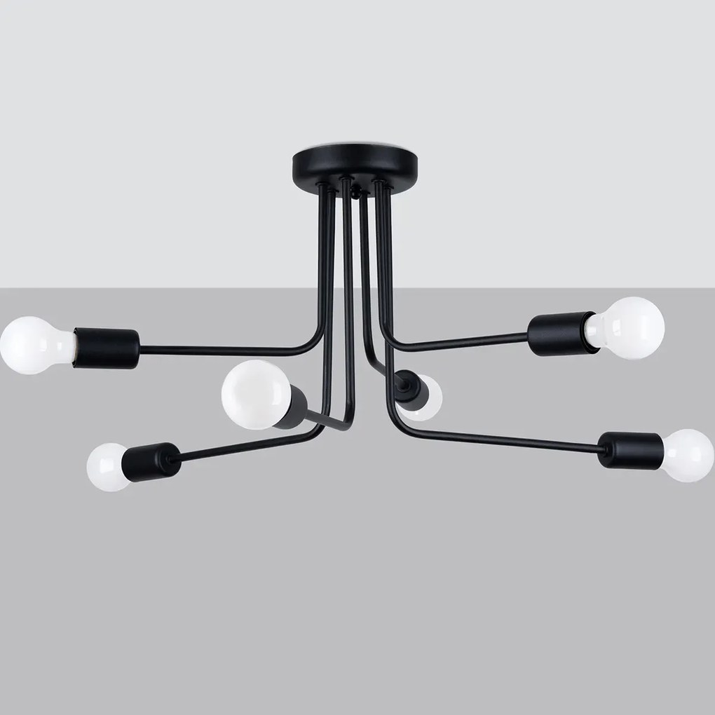 Żyrandol NORAH 6 czarny SOLLUX  LIGHTING