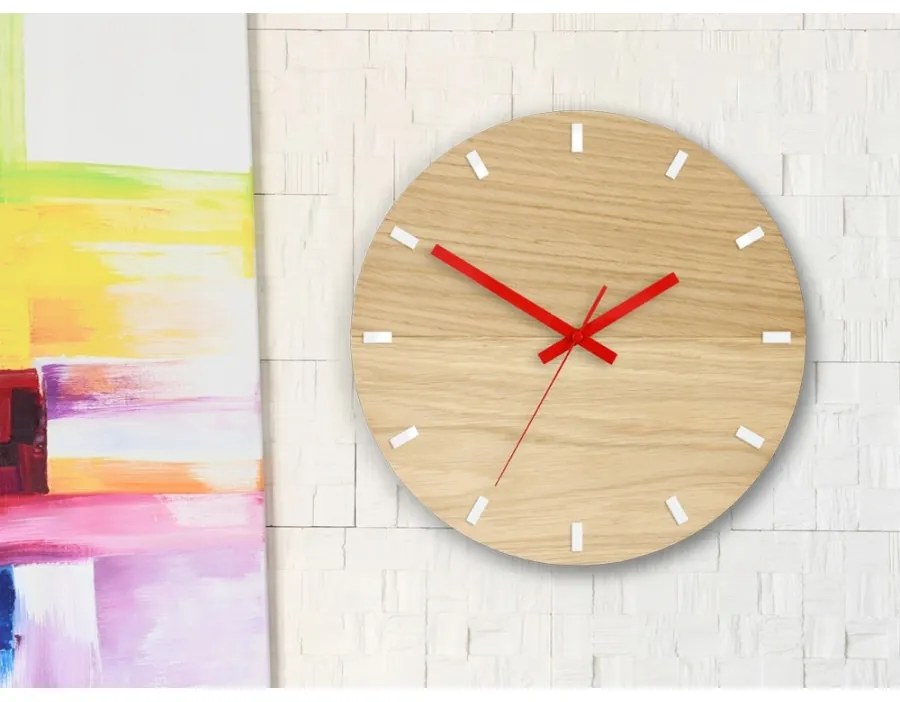 Zegar na ścianę nowoczesny drewniany z cichym mechanizmem okrągły solidny