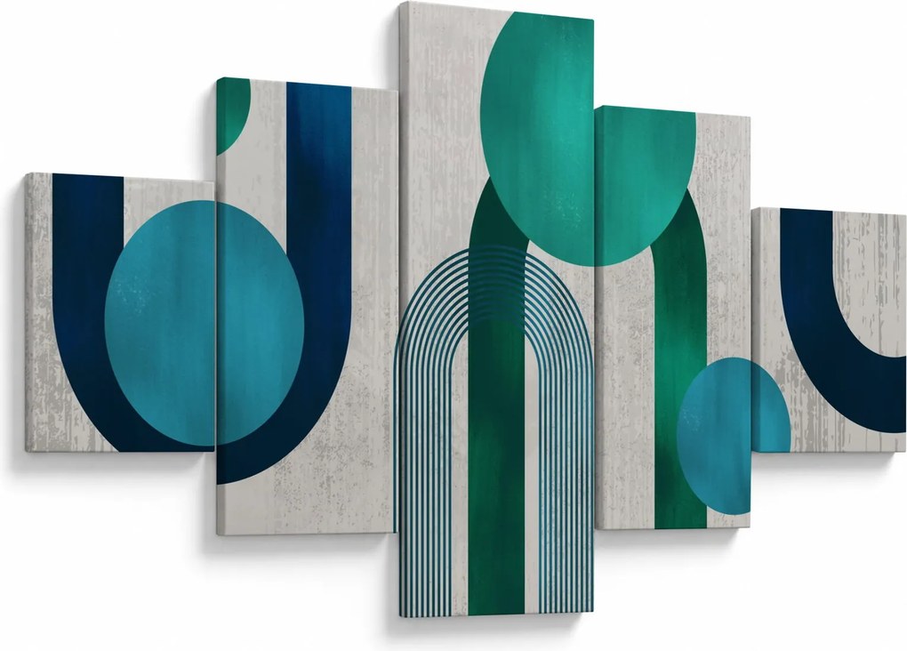 Obraz - Linie i okrągłe kształty (125x70 cm)