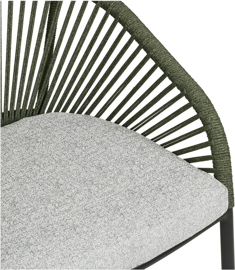 Zielone metalowe tapicerowane krzesło ogrodowe Novella – House Nordic