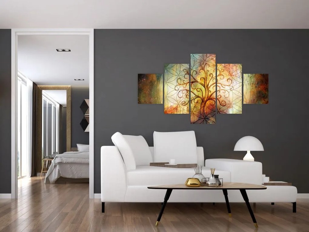 Abstrakcyjny obraz drzewa (125x70 cm)