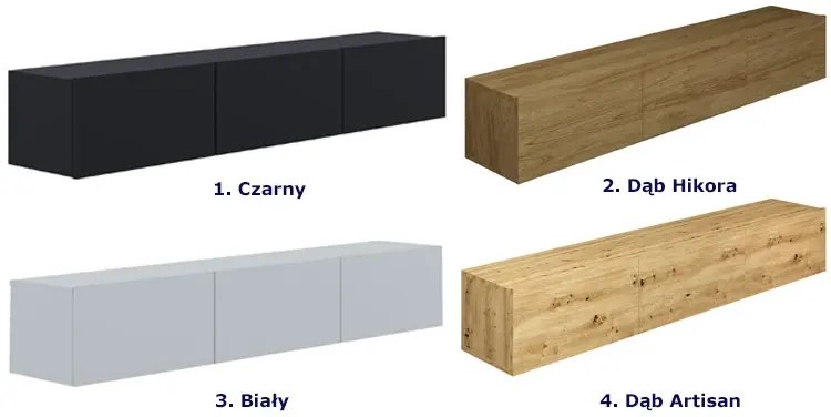 Minimalistyczna wisząca szafka pod telewizor dąb artisan A4-T37