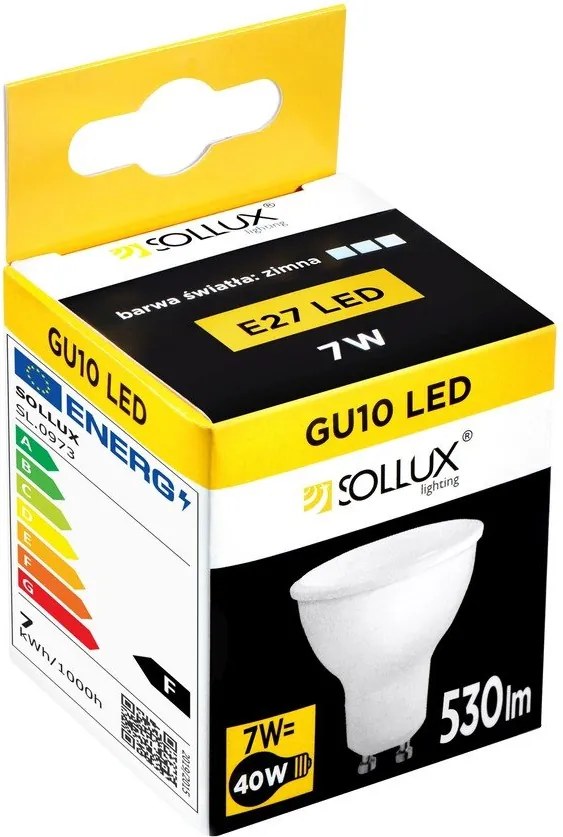 Żarówka LED z neutralnym światłem z gwintem GU10, 7 W – Sollux