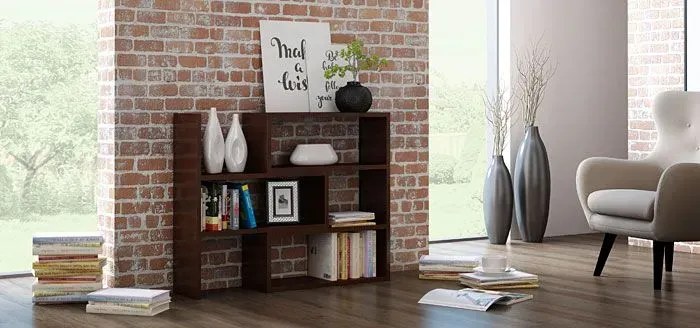 Niski regał na książki wenge H3-D67