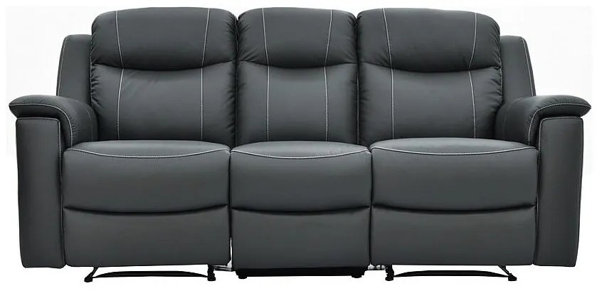 Kanapa skórzana 3-osobowa EVASION z funkcją relax - Szary