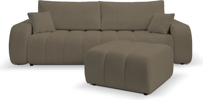 Pufa BALOO w kolorze jasnego brązu w tkaninie LAMBI 03