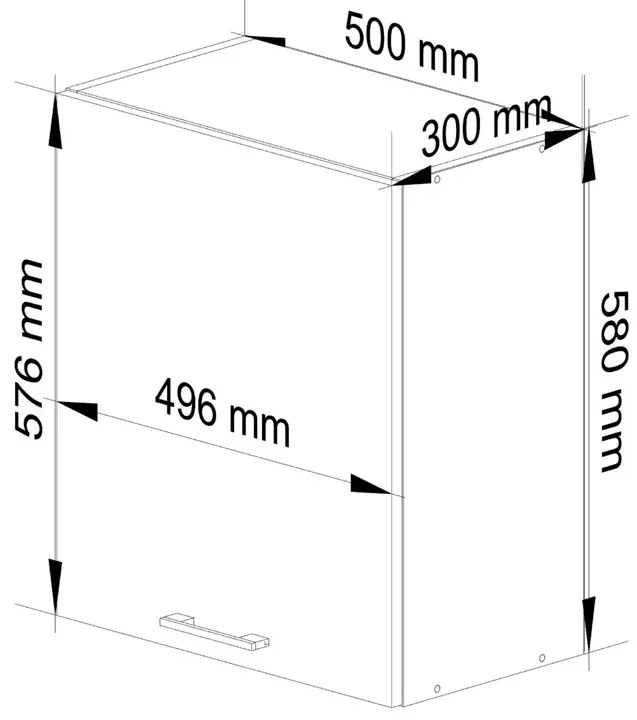 Szara wisząca szafka kuchenna Efanos 11X