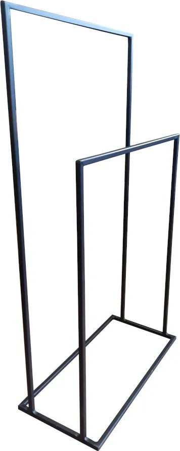 Stojak wieszak łazienkowy na ręczniki LOFT metalowy : Kolor Stelaża - Czarny , Rozmiar - 2-ramienna 1,2cm