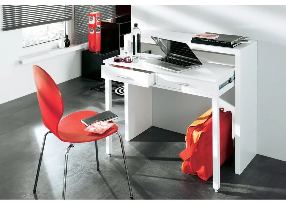 Biała konsola/biurko wysuwane Woodman Desk