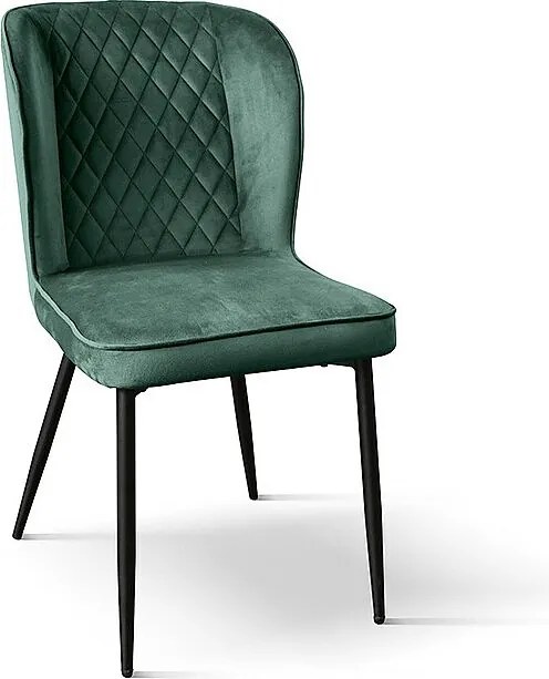 Zestaw 4 krzeseł z zielonego aksamitu i antracytowymi metalowymi nogami - SOHO