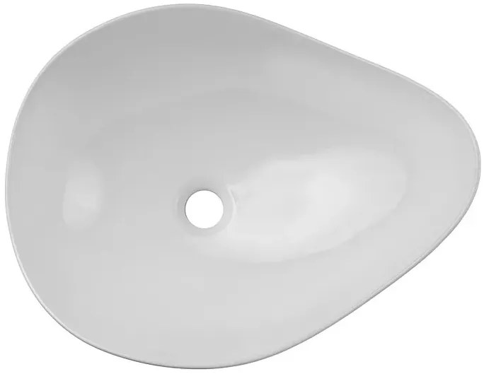 Biała umywalka ceramiczna o nieregularnym kształcie - Belto