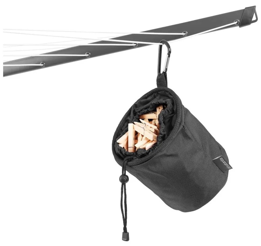 Antracytowa ogrodowa suszarka na pranie 50 m Lift-O-Matic – Brabantia