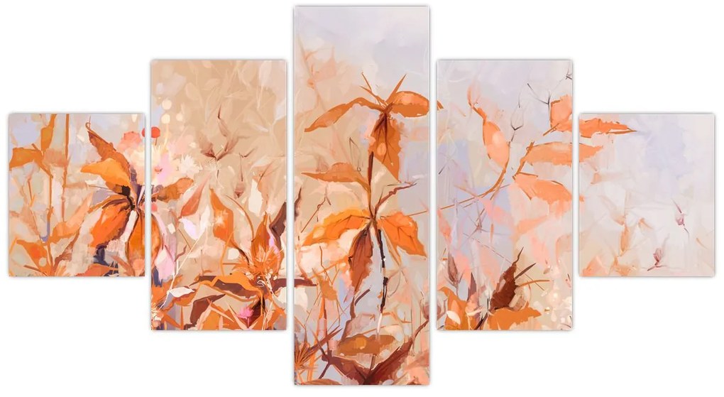 Obraz - Malowane kwiaty (125x70 cm)