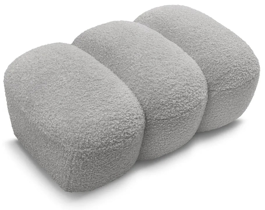 Jasnoszary podnóżek z materiału bouclé Hippolyte – Bobochic Paris