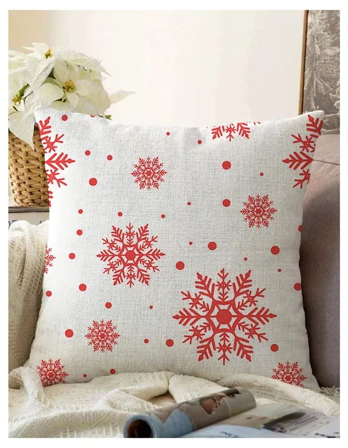 Zestaw 4 świątecznych poszewek na poduszki i bieżnika Minimalist Cushion Covers Red Christmas