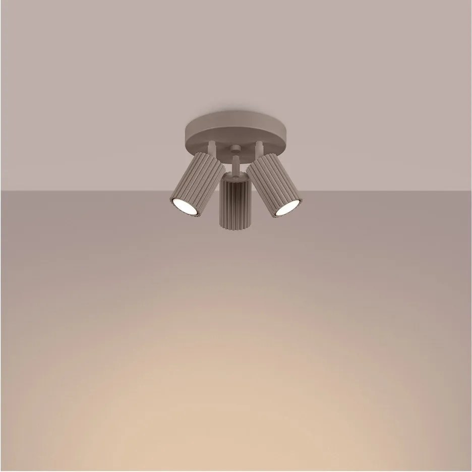 Szarobrązowa metalowa lampa punktowa Gleam – Sollux