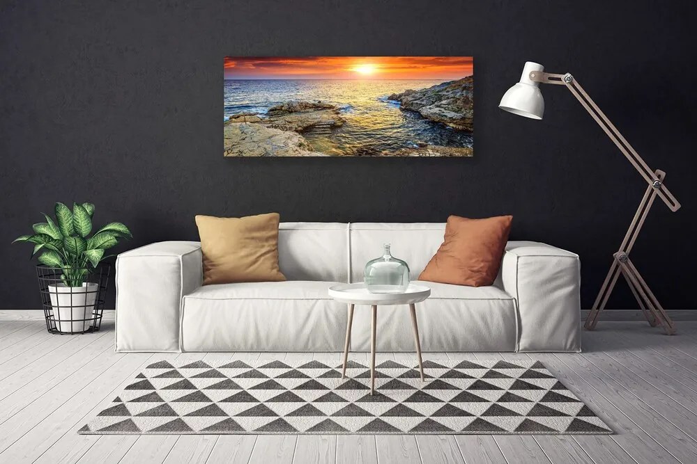 Obraz na płótnie Odblask Słońca na Falach
