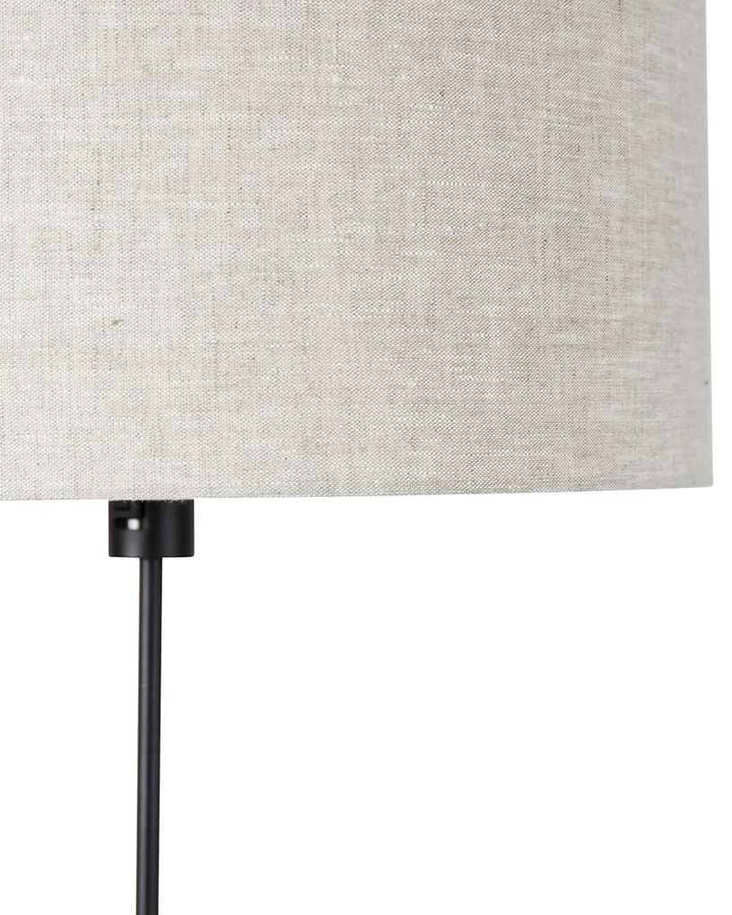 Lampa podłogowa czarna regulowana z szarym abażurem 50 cm - ParteDesignerski Oswietlenie wewnetrzne